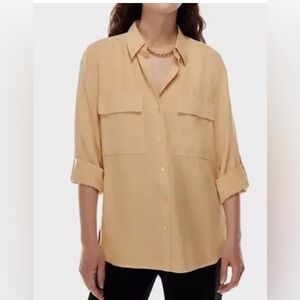 Babaton utility shirt size medium in beige